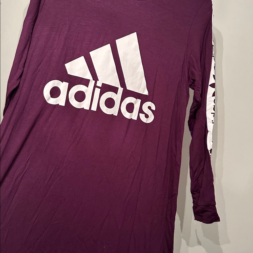 Adidas Women's Long Sleeve Dress in Deep Burgundy - Picture 4 of 4
